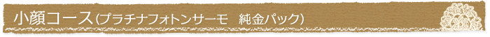 小顔コース(プラチナフォトンサーモ 純金パック)