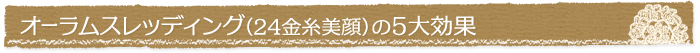 オーラムスレッディング(24金糸美顔)の5大効果